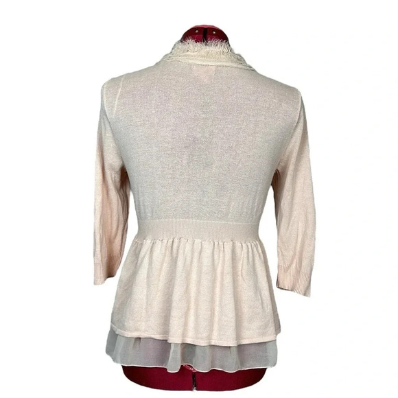Elle fine knit cotton/rayon sweater with embellishment - Picture 6 of 14